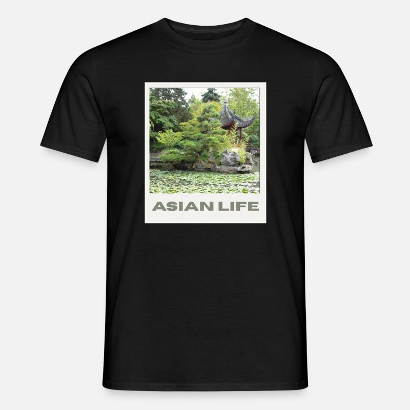 Asiatischer Gartensee Zen - Männer T-Shirt - Schwarz