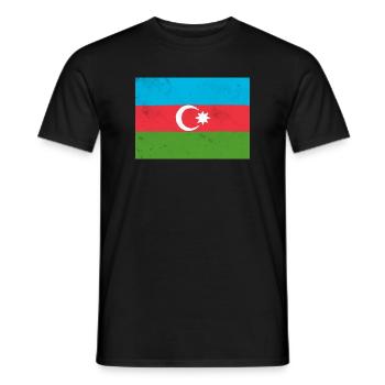 Flag of Azerbaijan – Pride and National Identity - Men's T-Shirt - black - Front - AI Model Male 178 light (178cm)