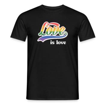 Mois de la fierté LGBT - Love is Love - T-shirt homme - noir - Devant - AI Model Male 178 light (178cm)