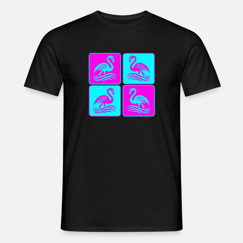 Flamingo Wellen Pop Art - Männer T-Shirt - Schwarz