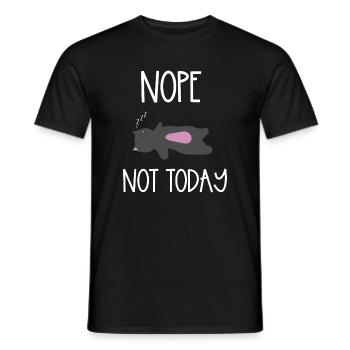Nope Not Today Schlafkater Illustration - Männer T-Shirt - Schwarz - Vorne - AI Model Male 178 light (178cm)