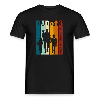 Conception de cadeaux pour papa et 3 fils pour la fête des pères - T-shirt homme - noir - Devant - AI Model Male 178 light (178cm)