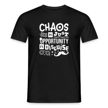 Chaos Is Just Opportunity in Disguise - Men's T-Shirt - black - Front - AI Model Male 178 light (178cm)