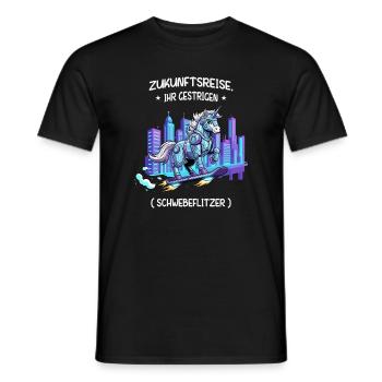 Le parcours de la licorne cybernétique - T-shirt homme - noir - Devant - AI Model Male 178 light (178cm)