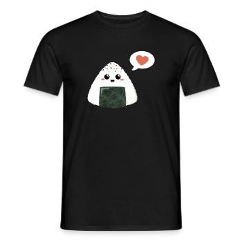 Kawaii Onigiri mit Herz - Männer T-Shirt - Schwarz - Vorne - AI Model Male 178 light (178cm)