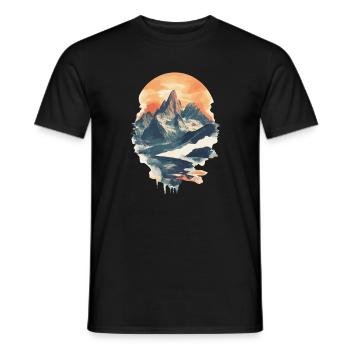Mountains Climbing Climbers Hiking - Men's T-Shirt - black - Front - AI Model Male 178 light (178cm)