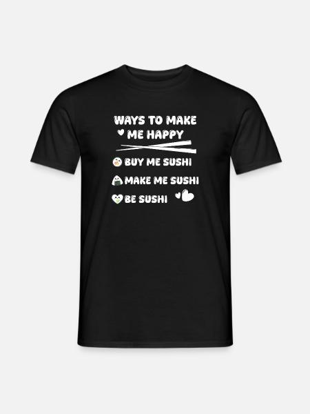 Happy Sushi Saying Sweet - Men's T-Shirt - black