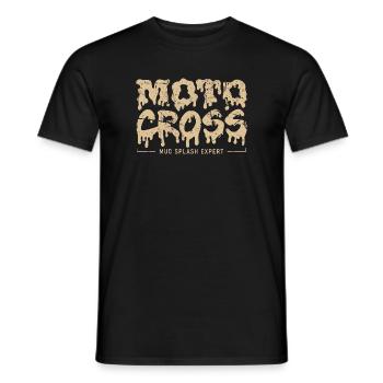 Motocross Mud Splash Expert | Dirt Bike Rider - Men's T-Shirt - black - Front - AI Model Male 178 light (178cm)