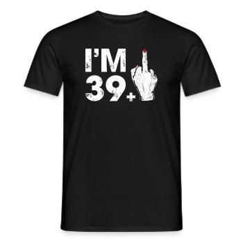 Fetter Mittelfinger und Grafik mit Nummer 39 - Männer T-Shirt - Schwarz - Vorne - AI Model Male 178 light (178cm)