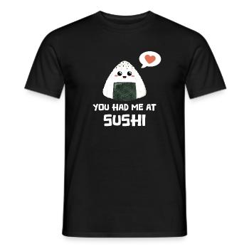 Sushi onigiri Spruch lustig - Männer T-Shirt - Schwarz - Vorne - AI Model Male 178 light (178cm)