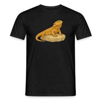 Gelbgecko auf Felsen - Männer T-Shirt - Schwarz - Vorne - AI Model Male 178 light (178cm)