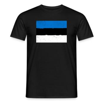 Drapeau de l’Estonie – Minimalisme nordique - T-shirt homme - noir - Devant - AI Model Male 178 light (178cm)