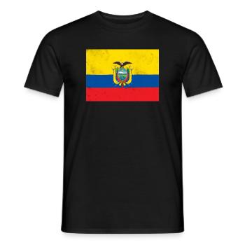 Drapeau de l’Équateur – andin - T-shirt homme - noir - Devant - AI Model Male 178 light (178cm)