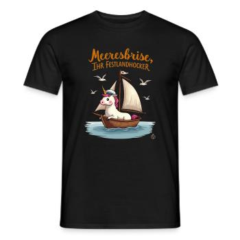 Sail unicorn ahoy ! - Men's T-Shirt - black - Front - AI Model Male 178 light (178cm)