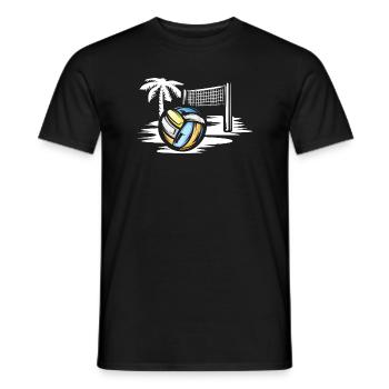 Volleyball am Strand - Beachvolleyball Symbol - Männer T-Shirt - Schwarz - Vorne - AI Model Male 178 light (178cm)