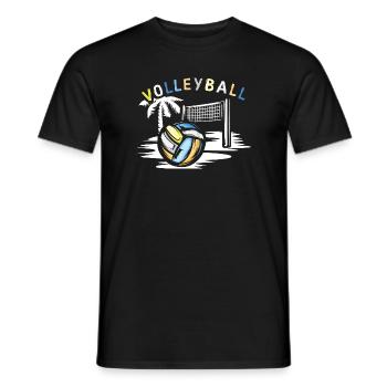 Volley-ball sur la plage - Symbole des équipes de beach-volley - T-shirt homme - noir - Devant - AI Model Male 178 light (178cm)