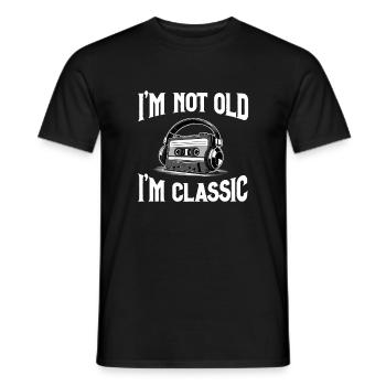 I’m Not Old – I’m Classic Kassettenplayer - Männer T-Shirt - Schwarz - Vorne - AI Model Male 178 light (178cm)