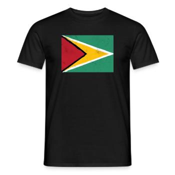 Drapeau du Guyana – Énergie dynamique - T-shirt homme - noir - Devant - AI Model Male 178 light (178cm)
