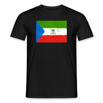 Flag of Equatorial Guinea – Tropical Identity - Men's T-Shirt - black - Front - AI Model Male 178 light (178cm)