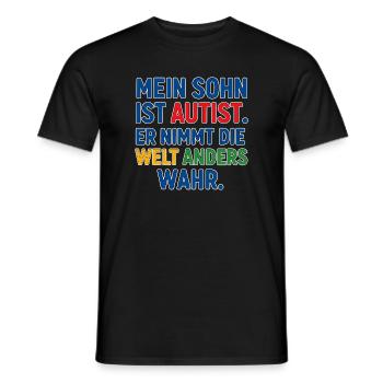 Mein Sohn ist Autist - Autismus Spruch Geschenk - Männer T-Shirt - Schwarz - Vorne - AI Model Male 178 light (178cm)