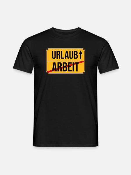Urlaub Arbeit Wegweiser Design - Männer T-Shirt - Schwarz
