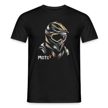 vintage Moto x Illustration - Biker and Motocross - Men's T-Shirt - black - Front - AI Model Male 178 light (178cm)