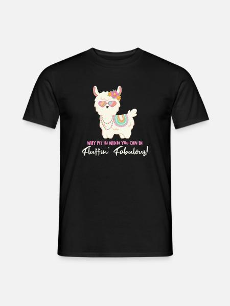 Süßes Alpaka mit Sonnenbrille und lustigem Spruch - Männer T-Shirt - Schwarz