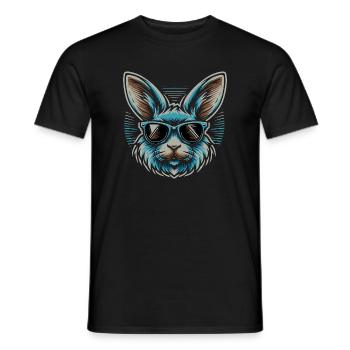 Hase mit Sonnenbrille Neon Stil - Männer T-Shirt - Schwarz - Vorne - AI Model Male 178 light (178cm)