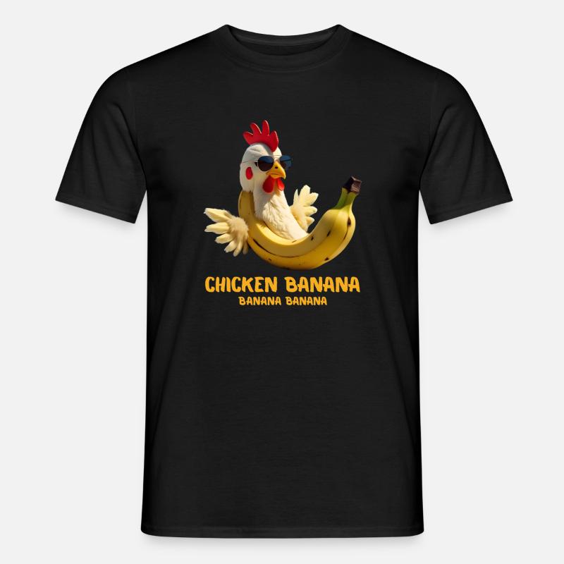 Sjov kyllingebanangave til Brainrot Meme-elskere - Mænd T-shirt - sort
