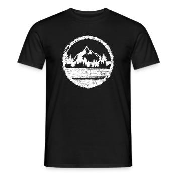 Circle Mountain Lake Forest - Men's T-Shirt - black - Front - AI Model Male 178 light (178cm)