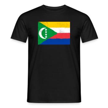 Flag of the Comoros - Men's T-Shirt - black - Front - AI Model Male 178 light (178cm)