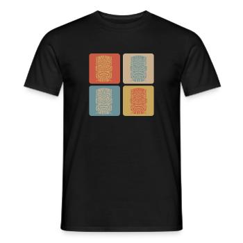 Masque Tiki - T-shirt homme - noir - Devant - AI Model Male 178 light (178cm)