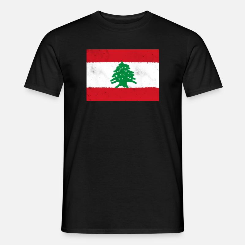 Flagge des Libanon - Männer T-Shirt - Schwarz