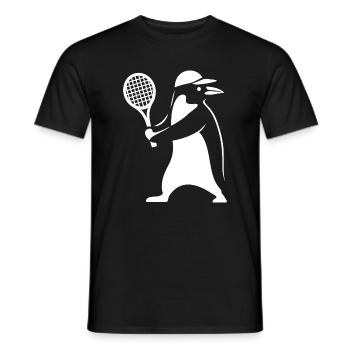 Minimalistischer Pinguin Tennis Rückhand Spieler - Männer T-Shirt - Schwarz - Vorne - AI Model Male 178 light (178cm)