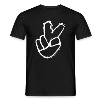 Victory-Zeichen - Peace und Frieden - Männer T-Shirt - Schwarz - Vorne - AI Model Male 178 light (178cm)