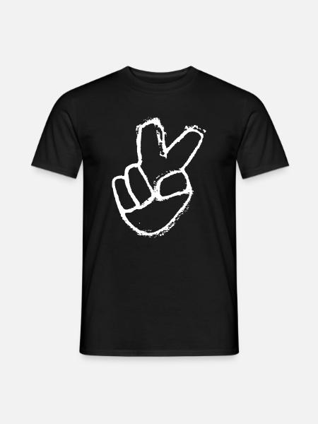 Victory Sign - Peace and Peace - Men's T-Shirt - black