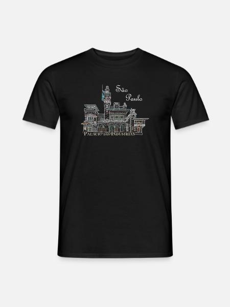 Sao Paulo Brazil Drawing of Industry - Men's T-Shirt - black