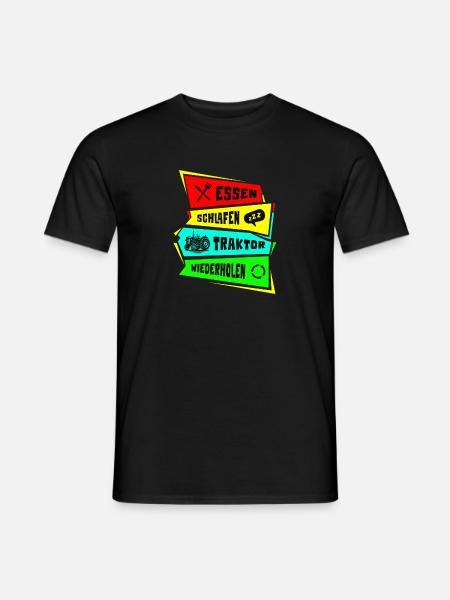 Eat Sleep Tractor Repeat - Men's T-Shirt - black