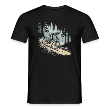 VTT Forest Adventure Vintage Rétro - T-shirt homme - noir - Devant - AI Model Male 178 light (178cm)