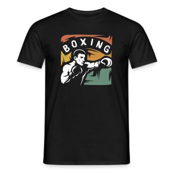 Vintage Boxing Fighter – Retro Box-Design - Männer T-Shirt - Schwarz - Vorne - AI Model Male 178 light (178cm)