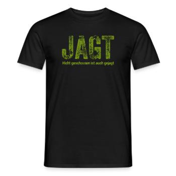 Schriftzug Jagt mit detailreichem Muster - Männer T-Shirt - Schwarz - Vorne - AI Model Male 178 light (178cm)