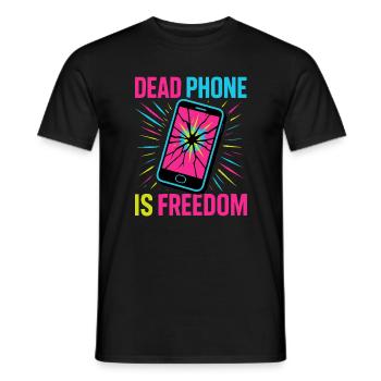 Dead Phone is Freedom - Men's T-Shirt - black - Front - AI Model Male 178 light (178cm)
