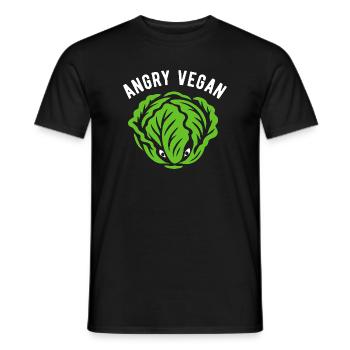 Salat - Angry vegan - Vegane Ernährung - Männer T-Shirt - Schwarz - Vorne - AI Model Male 178 light (178cm)