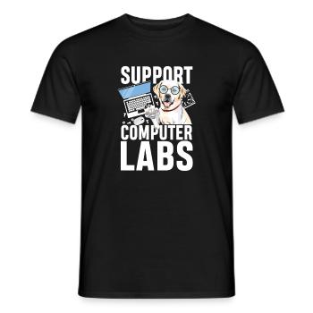 Support computer labs - Männer T-Shirt - Schwarz - Vorne - AI Model Male 178 light (178cm)