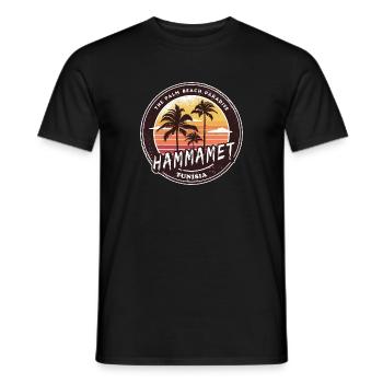 Hammamet Palmen Vintage Design - Männer T-Shirt - Schwarz - Vorne - AI Model Male 178 light (178cm)