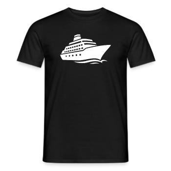 Minimalist Cruise Ship Silhouette Vacation - Men's T-Shirt - black - Front - AI Model Male 178 light (178cm)
