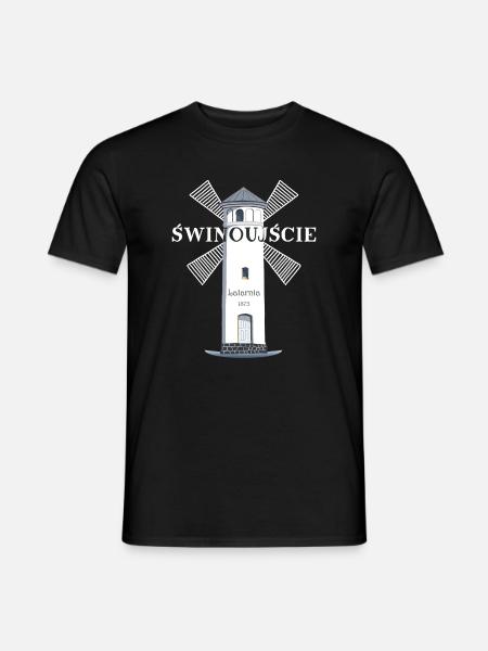 Swinemünde, Usedom Zeichnung Leuchtturm, Polen - Männer T-Shirt - Schwarz
