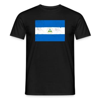 Flag of Nicaragua - Men's T-Shirt - black - Front - AI Model Male 178 light (178cm)