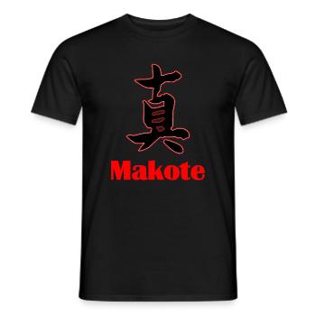 Bushidō Value: Makoto – Sincerity - Men's T-Shirt - black - Front - AI Model Male 178 light (178cm)