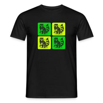 Stylish raccoon retro design - Men's T-Shirt - black - Front - AI Model Male 178 light (178cm)